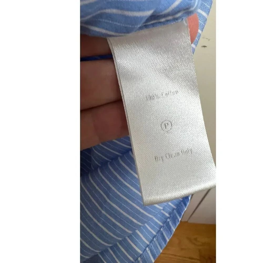 MISHA NONOO Blue Striped Button Down Shirt Sz. S - Picture 7 of 10